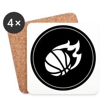 Cercle de symboles de basket-ball - Dessous de verre (lot de 4) - blanc - Devant