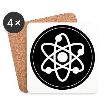 Atom Symbol Circle - Coasters (set of 4) - white - Front
