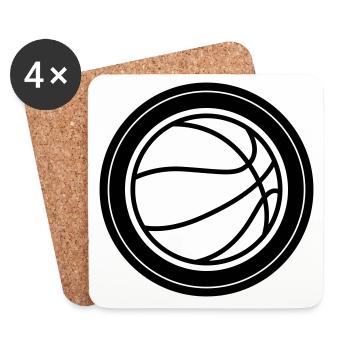 Basketball Kreis - Untersetzer (4er-Set) - Weiß - Vorne