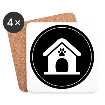 Hundehütte Hund Kreis - Untersetzer (4er-Set) - Weiß - Vorne