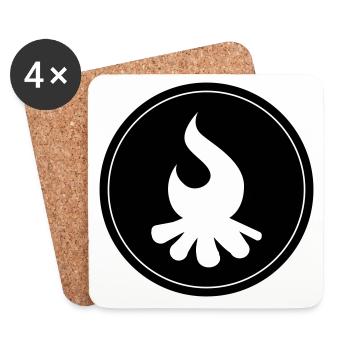 Cercle de feu de camp - Dessous de verre (lot de 4) - blanc - Devant