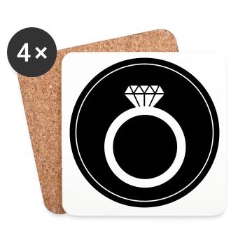 Cercle de symboles d’alliances - Dessous de verre (lot de 4) - blanc - Devant