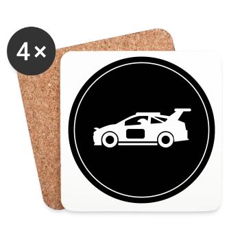 Car Racing Driver Circle - Coasters (set of 4) - white - Front