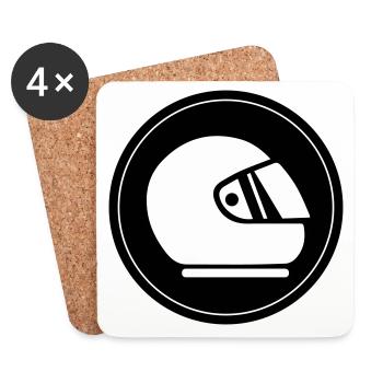 Racing driver helm racing circle - Coasters (set of 4) - white - Front