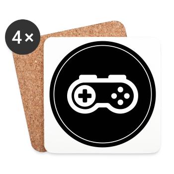 Gamepad Symbol Gamer Circle - Coasters (set of 4) - white - Front