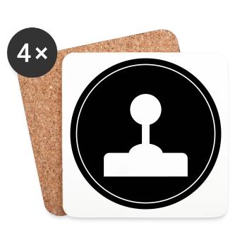 Joystick Gamer Circle - Coasters (set of 4) - white - Front