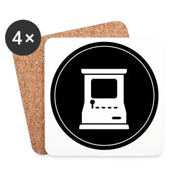 Arcade Retro Gamer Circle - Coasters (set of 4) - white - Front