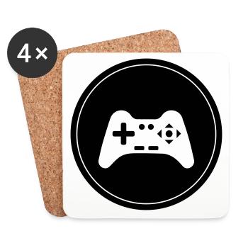 Gamepad Symbol Controller Kreis - Untersetzer (4er-Set) - Weiß - Vorne