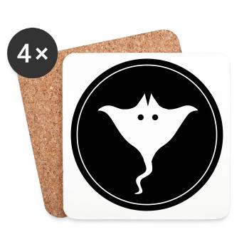 Seeigelicon symbol Kreis - Untersetzer (4er-Set) - Weiß - Vorne