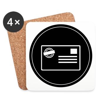 Stamp icon circle - Coasters (set of 4) - white - Front
