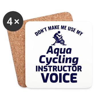 Aqua Radfahren Schwimmbad Fitness Training Lustig - Untersetzer (4er-Set) - Weiß - Vorne