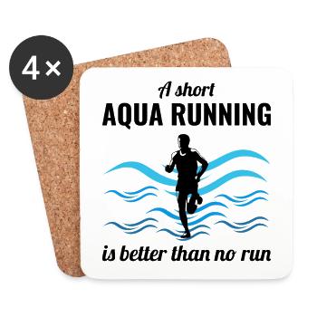 Deep Water Aqua jogging Pool Running Fitness - Untersetzer (4er-Set) - Weiß - Vorne