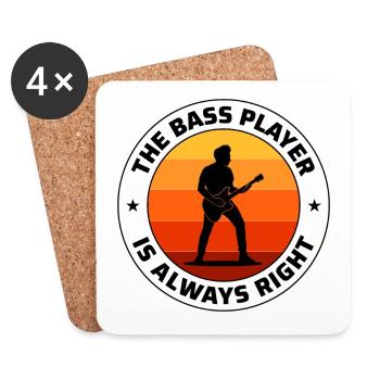 Bass Gitarrist Musik Musiker Bassist Funny - Untersetzer (4er-Set) - Weiß - Vorne
