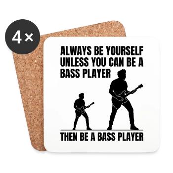 Bass Gitarrist Musik Musiker Bassist Funny - Untersetzer (4er-Set) - Weiß - Vorne