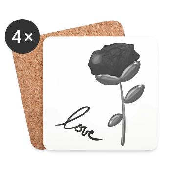 graue blume symbol natur - Untersetzer (4er-Set) - Weiß - Vorne