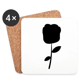 rose symbol pflanze blume - Untersetzer (4er-Set) - Weiß - Vorne