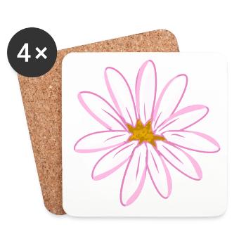 rosa blume symbol blüte - Untersetzer (4er-Set) - Weiß - Vorne