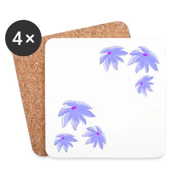 Pattern purple flower plants - Coasters (set of 4) - white - Front