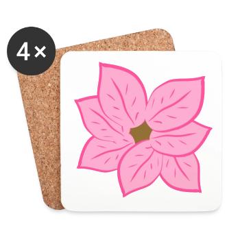 Flower pink symbol - Coasters (set of 4) - white - Front