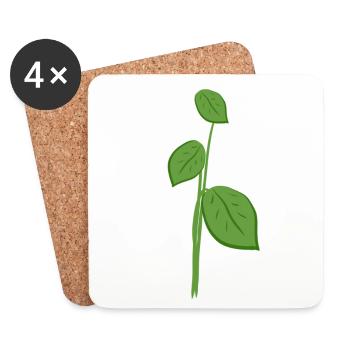 Feuilles Symbole de la nature végétale - Dessous de verre (lot de 4) - blanc - Devant