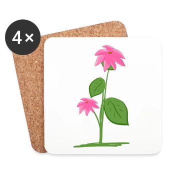 Plant Plant Flowers - Coasters (set of 4) - white - Front