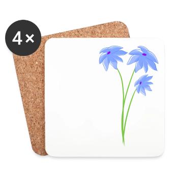 Planter des plantes à fleurs violettes - Dessous de verre (lot de 4) - blanc - Devant