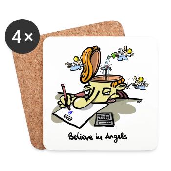 Croyez en Angeles - Dessous de verre (lot de 4) - blanc - Devant