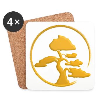 Bonsai - Untersetzer (4er-Set) - Weiß - Vorne