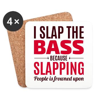 Basse Guitariste Musicien Musicien Bassiste Funny - Dessous de verre (lot de 4) - blanc - Devant