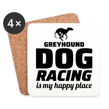 Greyhound Racing Dog Pet Race Animal Racer - Dessous de verre (lot de 4) - blanc - Devant