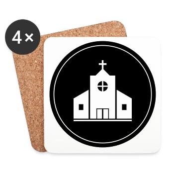 Kirche - Untersetzer (4er-Set) - Weiß - Vorne