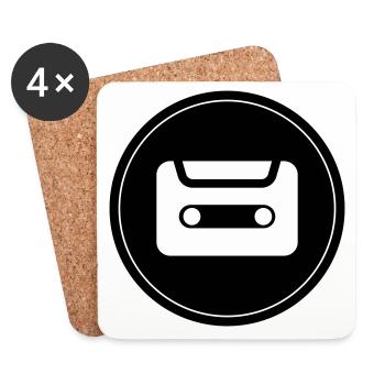 Cassette Symbol - Coasters (set of 4) - white - Front
