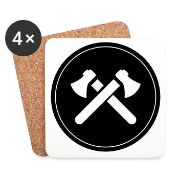 Axe Symbol - Coasters (set of 4) - white - Front