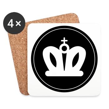 Couronne - Dessous de verre (lot de 4) - blanc - Devant