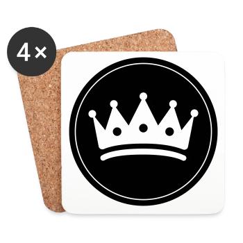 Krone Symbol icon - Untersetzer (4er-Set) - Weiß - Vorne