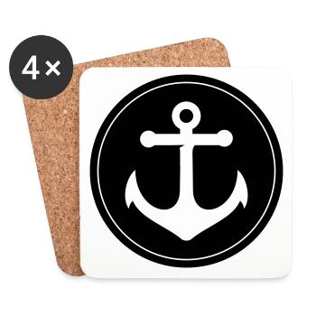 Anker Icon - Untersetzer (4er-Set) - Weiß - Vorne