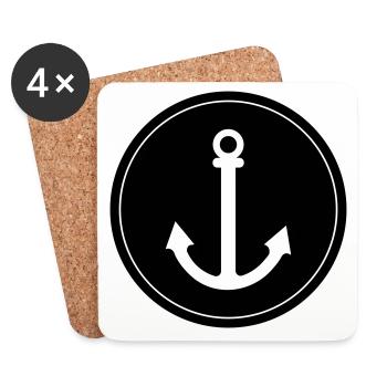 Anker Symbol - Untersetzer (4er-Set) - Weiß - Vorne
