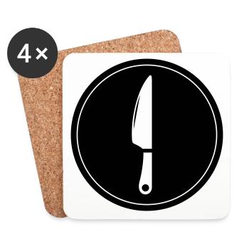 Messer icon - Untersetzer (4er-Set) - Weiß - Vorne