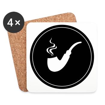 Smoking a pipe - Coasters (set of 4) - white - Front