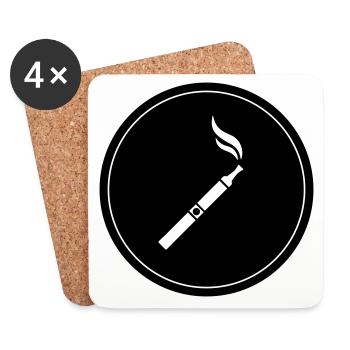 Silhouette de cigarette électronique - Dessous de verre (lot de 4) - blanc - Devant
