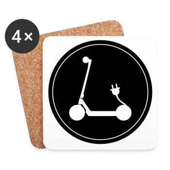 E-roller Icon - Untersetzer (4er-Set) - Weiß - Vorne