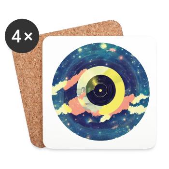 Enregistrement de musique Galaxy - Dessous de verre (lot de 4) - blanc - Devant