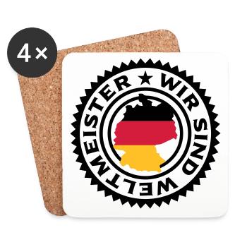 Wir sind Weltmeister (Deutschland) - Untersetzer (4er-Set) - Weiß - Vorne
