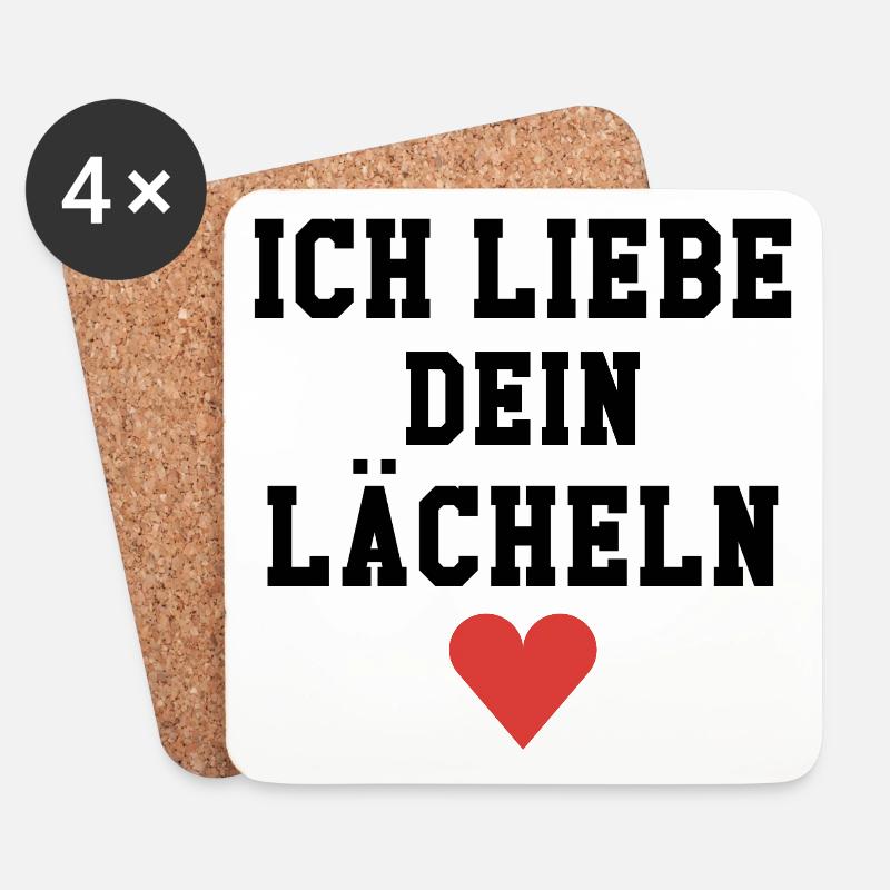 Ich liebe dein Lächeln - Untersetzer (4er-Set) - Weiß