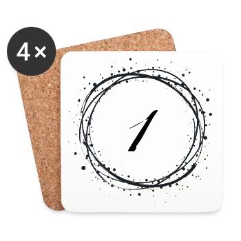 1 - Dessous de verre (lot de 4) - blanc - Devant