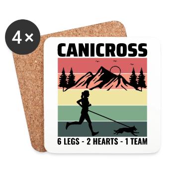 Canicross Trail Running Dog Sport Outdoor Hobby - Coasters (set of 4) - white - Front