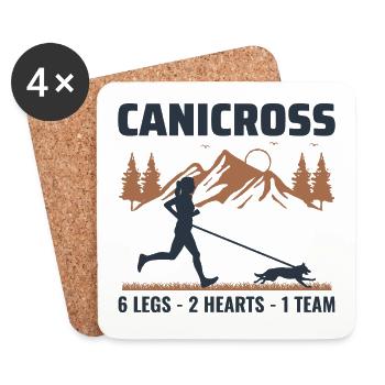 Canicross Trail Running Dog Sport Outdoor Hobby - Coasters (set of 4) - white - Front
