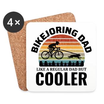Bikejöring HundScooting Hund Sport Fahrrad Fahrrad Papa - Untersetzer (4er-Set) - Weiß - Vorne