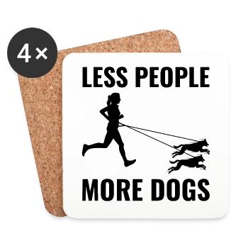 Canicross Trail Running Dog Sport Outdoor Hobby - Coasters (set of 4) - white - Front