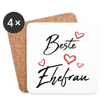 Beste Ehefrau - Untersetzer (4er-Set) - Weiß - Vorne